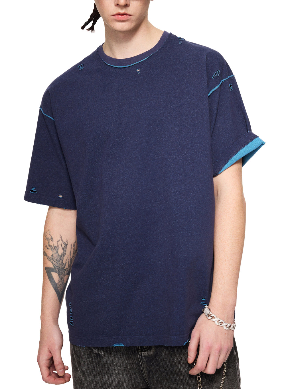 Reversible Hand-Frayed T-Shirt – Vintage Streetwear | Tapstitch-4